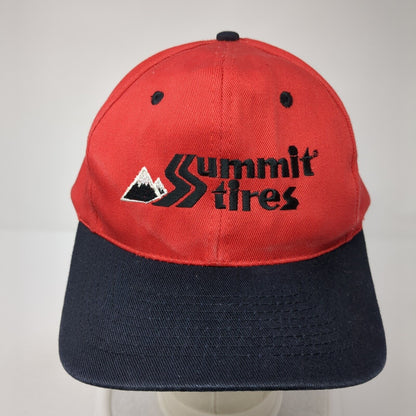 Summit Tires Snapback Hat Red One Size Adjustable Colorblock 6 Panel KC