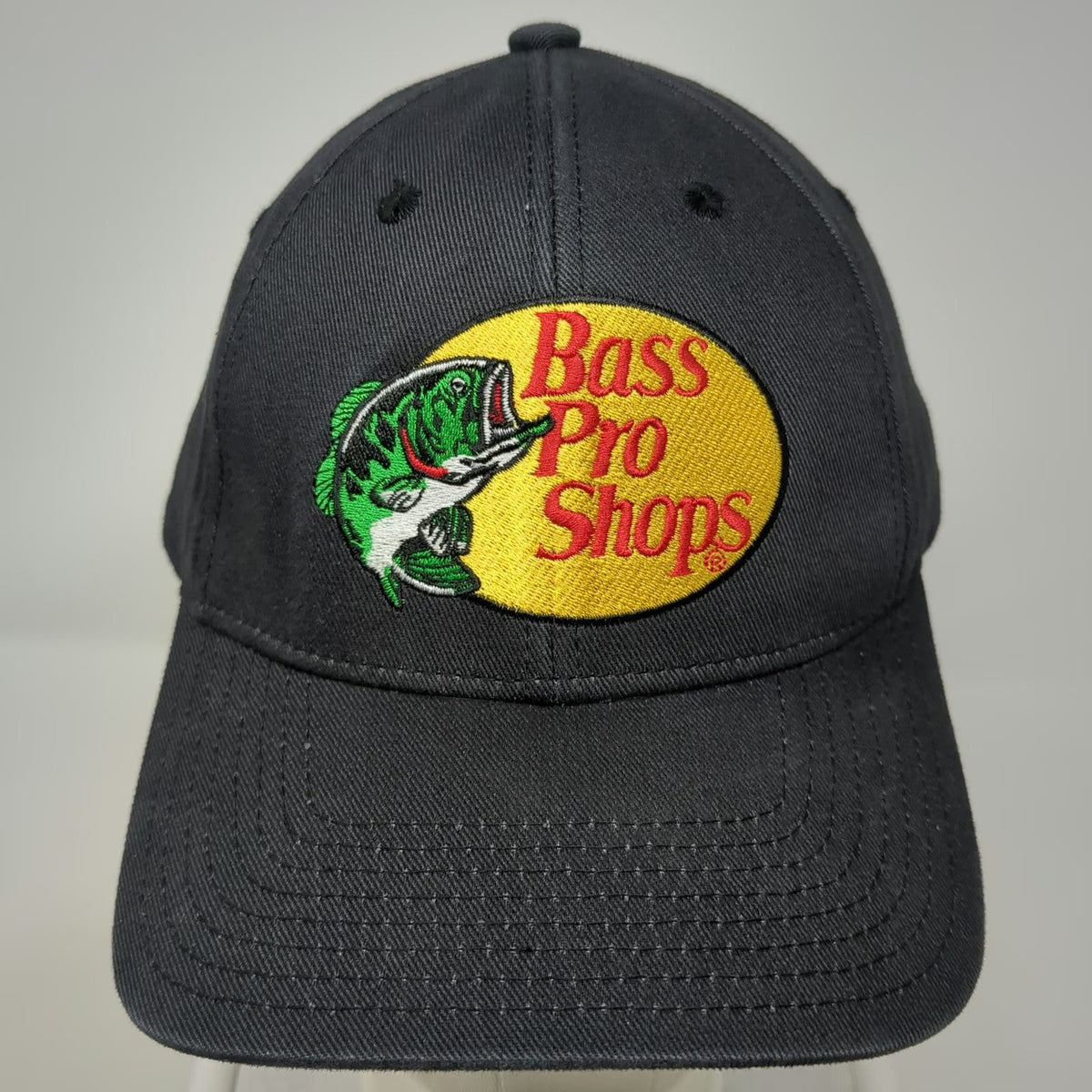 Bass Pro Shops Hat Black Snapback One Size Embroidered Logo Fishing Cap