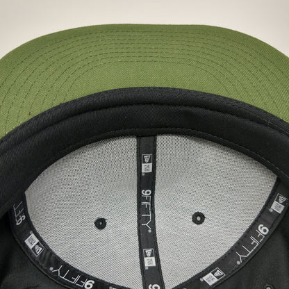 New Era Snapback Black Green One Size Camo Flat Brim Deep Clothing Brand Hat