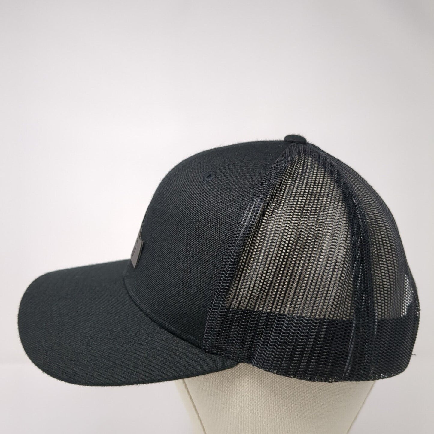 Idaho Snapback Trucker Hat Black OS Adjustable Mesh Back 6 Panel Richardson