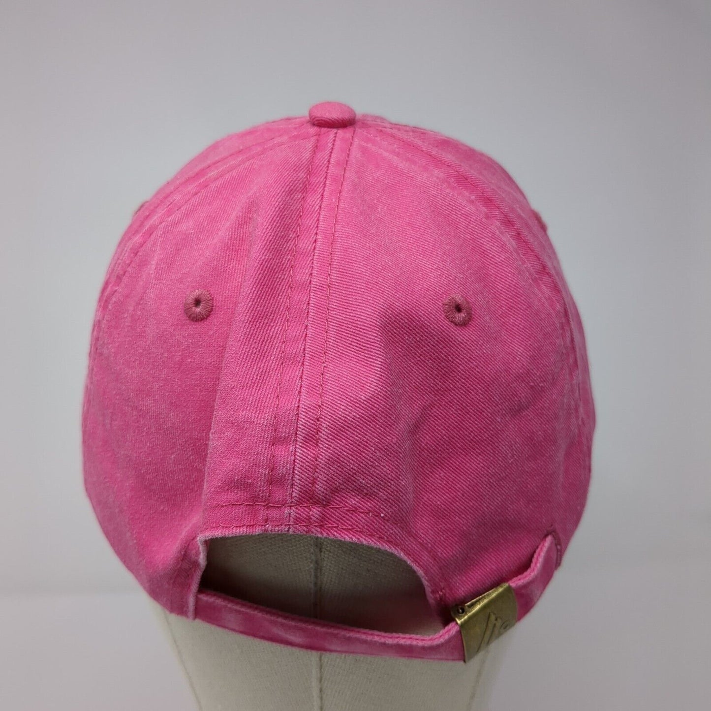 Depoe Bay Slideback Hat Pink One Size Adjustable Bling Vented Holes 6 Panel