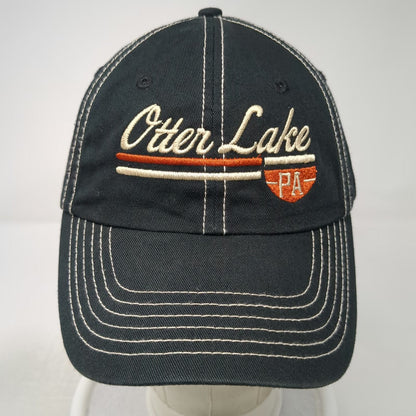 Baseball Cap Black One Size Otter Lake PA Contrast Stitch Slideback Cotton hat