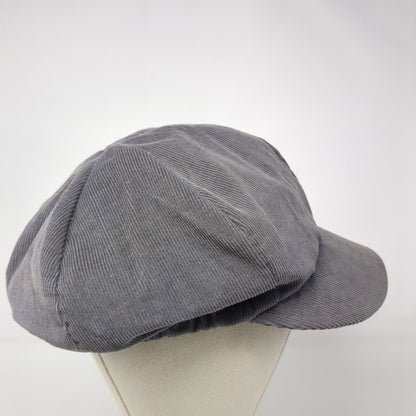 JH Stretch Fitted Newsboy Cap Hat Gray Medium Corduroy Blank Outdoor