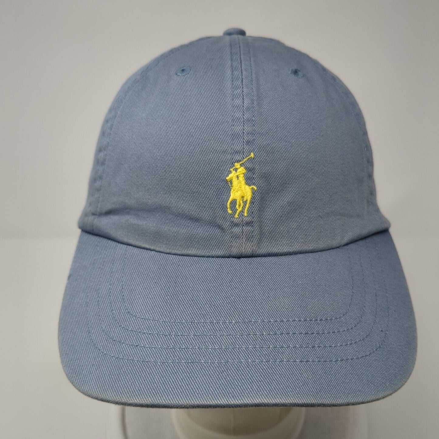 Polo Ralph Lauren Slideback Hat Blue One Size Small Pony Leather Strap