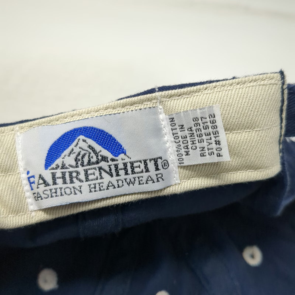 Fahrenheit Ireland Bank Blue Baseball Cap One Size Hat Since 1892 Slideback Navy