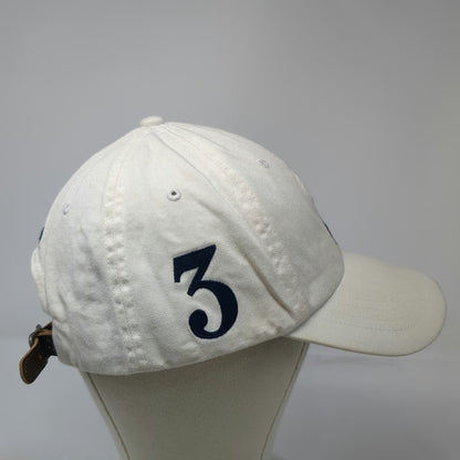 Polo Ralph Lauren Baseball Cap White Blue Brown One Size Big Pony Leather Hat