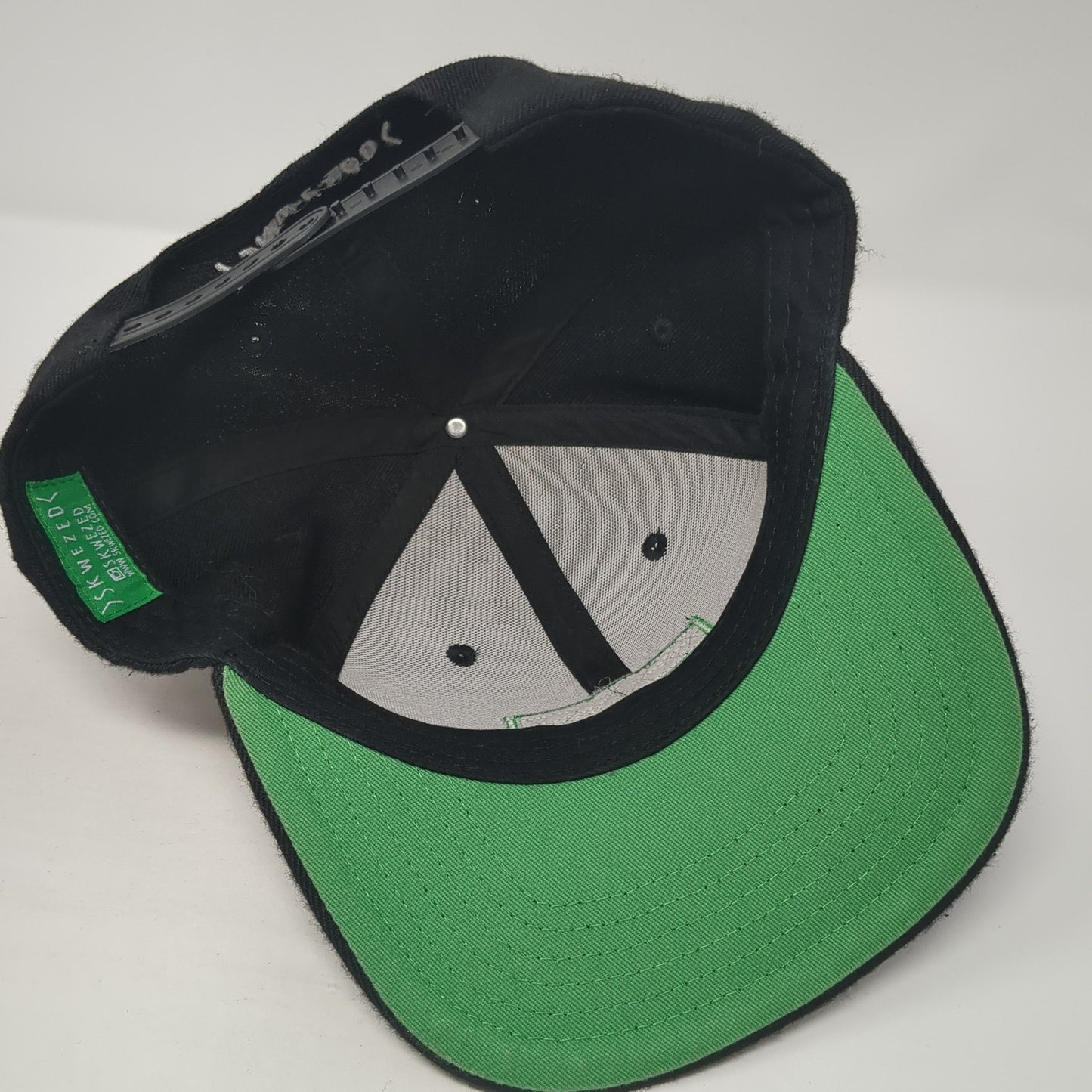 Skwezed Snapback Hat Black One Size Adjustable Embroidered 6 Panel