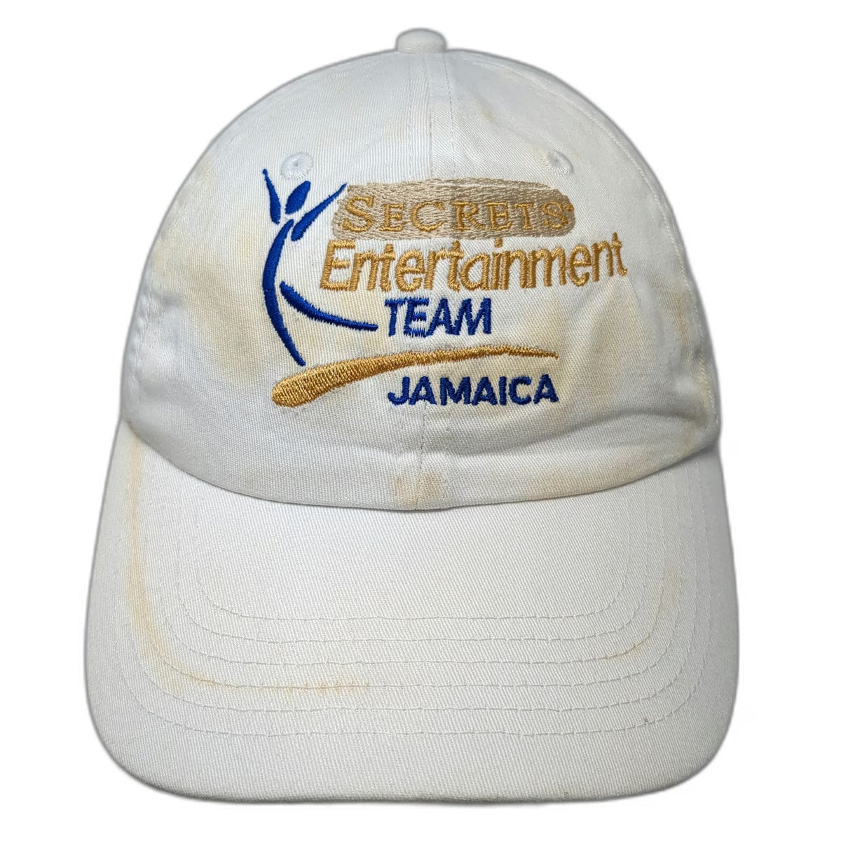 White Baseball Cap One Size Secrets Entertainment Team Jamaica Hat Slideback