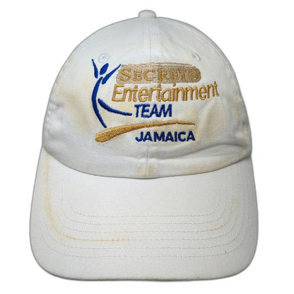 White Baseball Cap One Size Secrets Entertainment Team Jamaica Hat Slideback