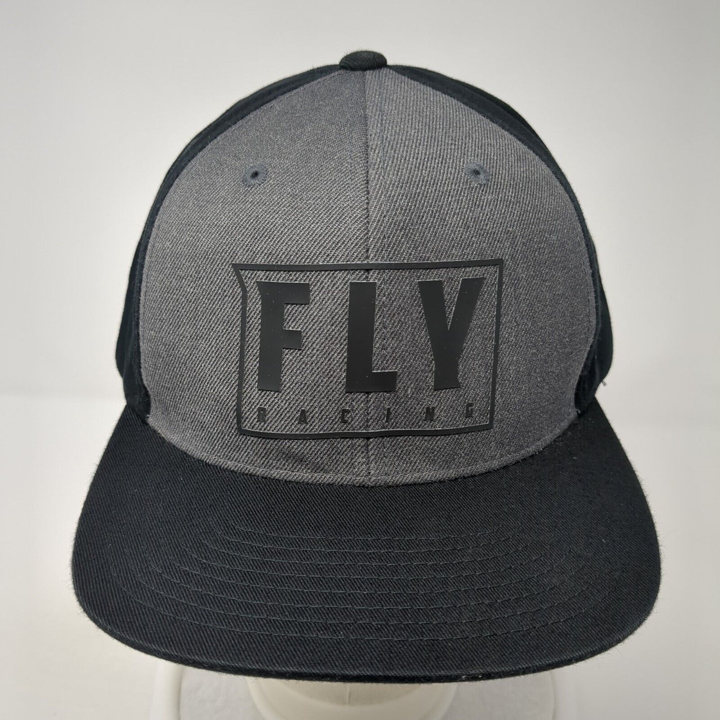 Fly Racing Snapback Hat Black One Size Adjustable Vented Holes 6 Panel