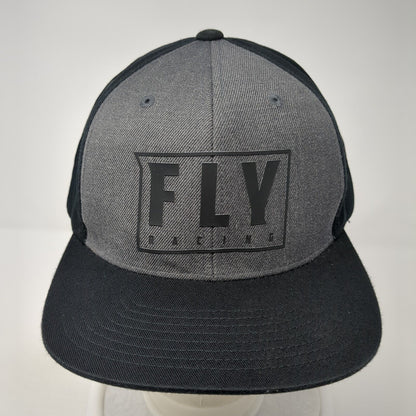 Fly Racing Snapback Hat Black One Size Adjustable Vented Holes 6 Panel