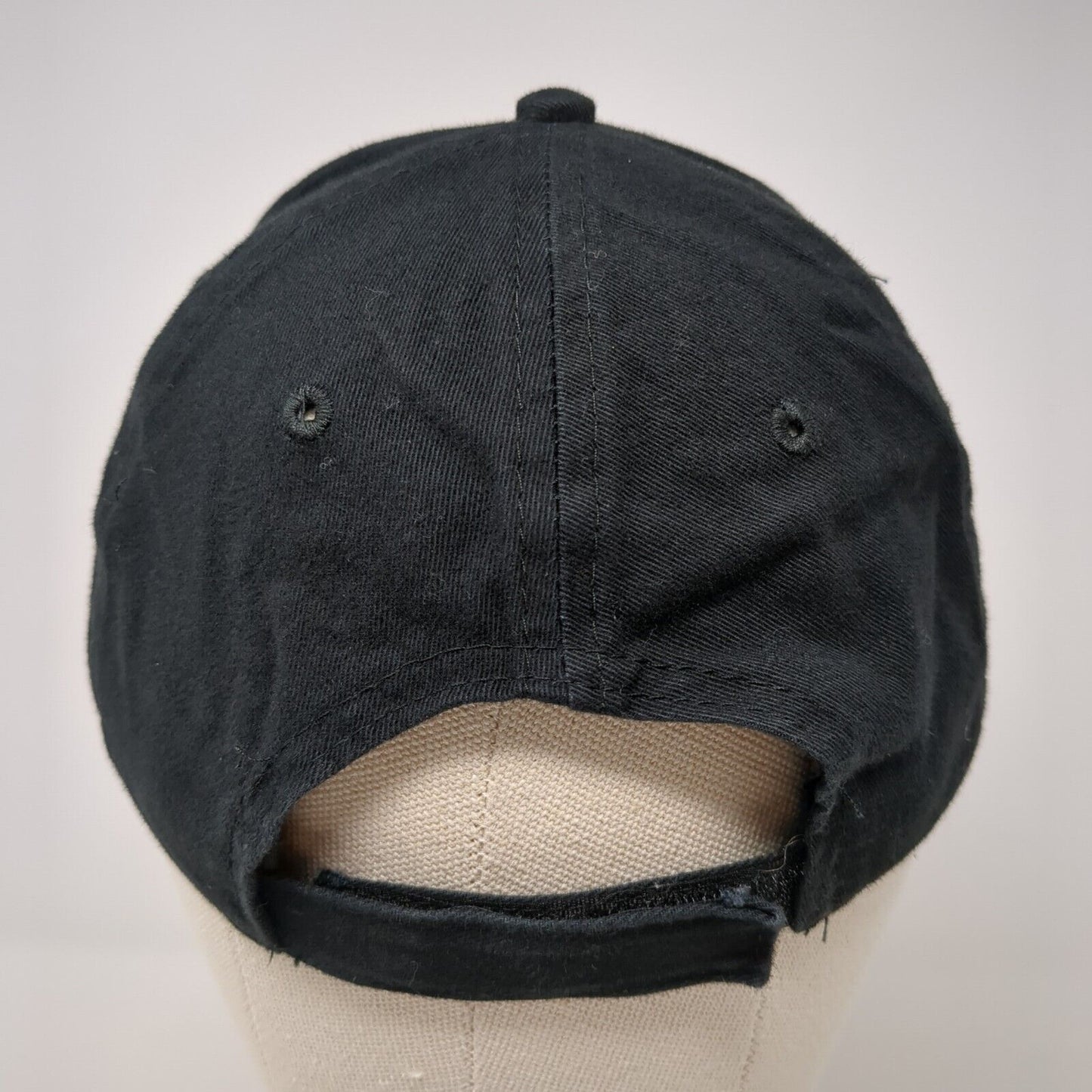 Unbranded Strapback Hat Rich Black One Size Solid Adjustable Blank