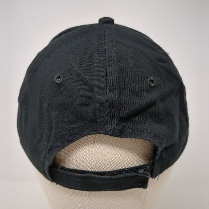 Unbranded Strapback Hat Rich Black One Size Solid Adjustable Blank