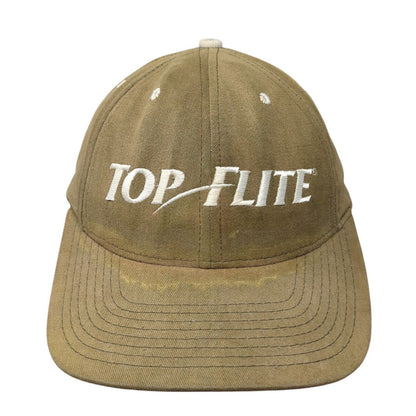 Top Flite Baseball Cap Brown One Size Adjustable Embroidered Vented Holes