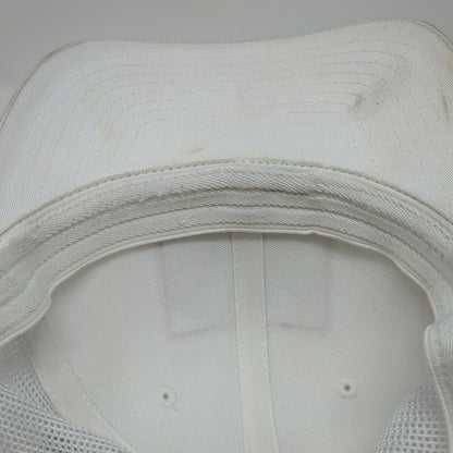 Columbia Baseball Cap White M Mesh Back Bison Patch Fitted Hat Buffalo Graphic