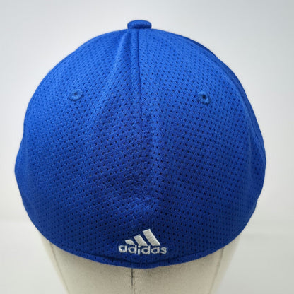 Adidas Baseball Cap Blue M Performance Mesh Logo A-Flex Stretch Fit Athletic Hat