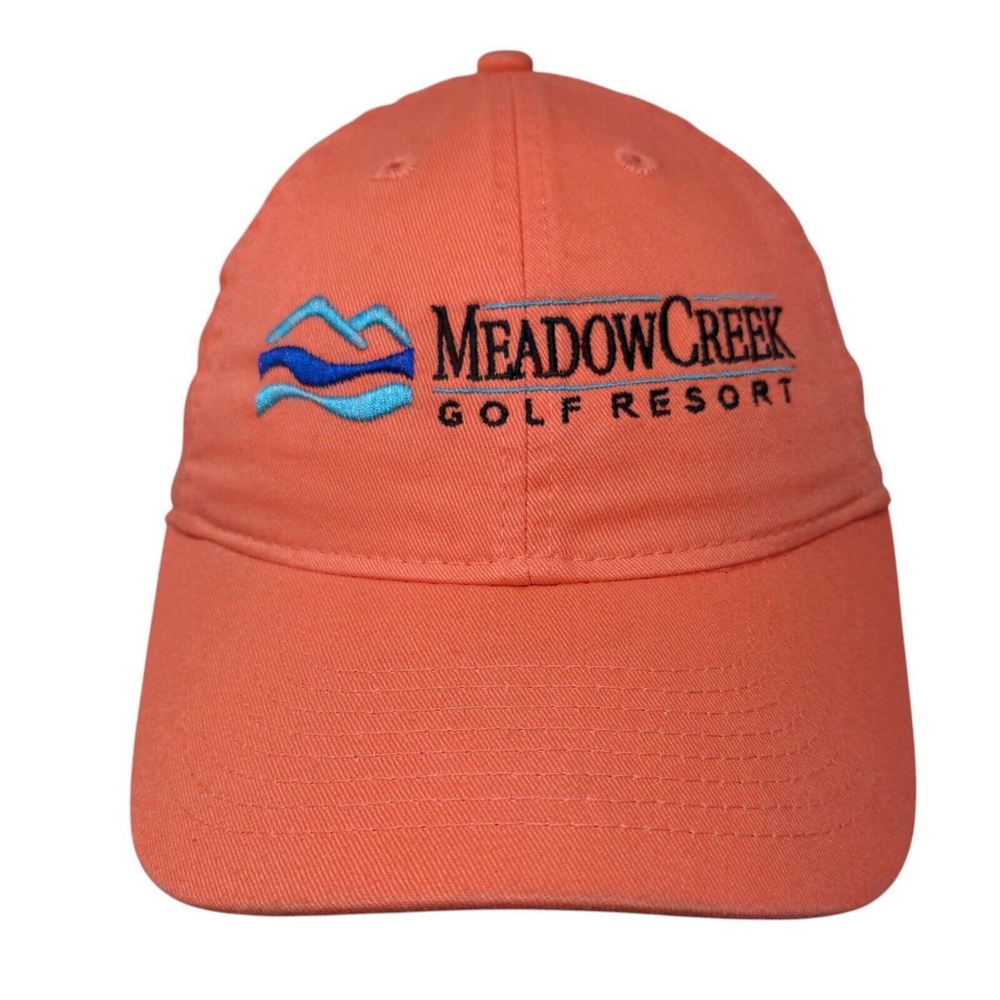 Meadow Creek Golf Resort Slideback Hat Pink OSFA Embroidered Legacy
