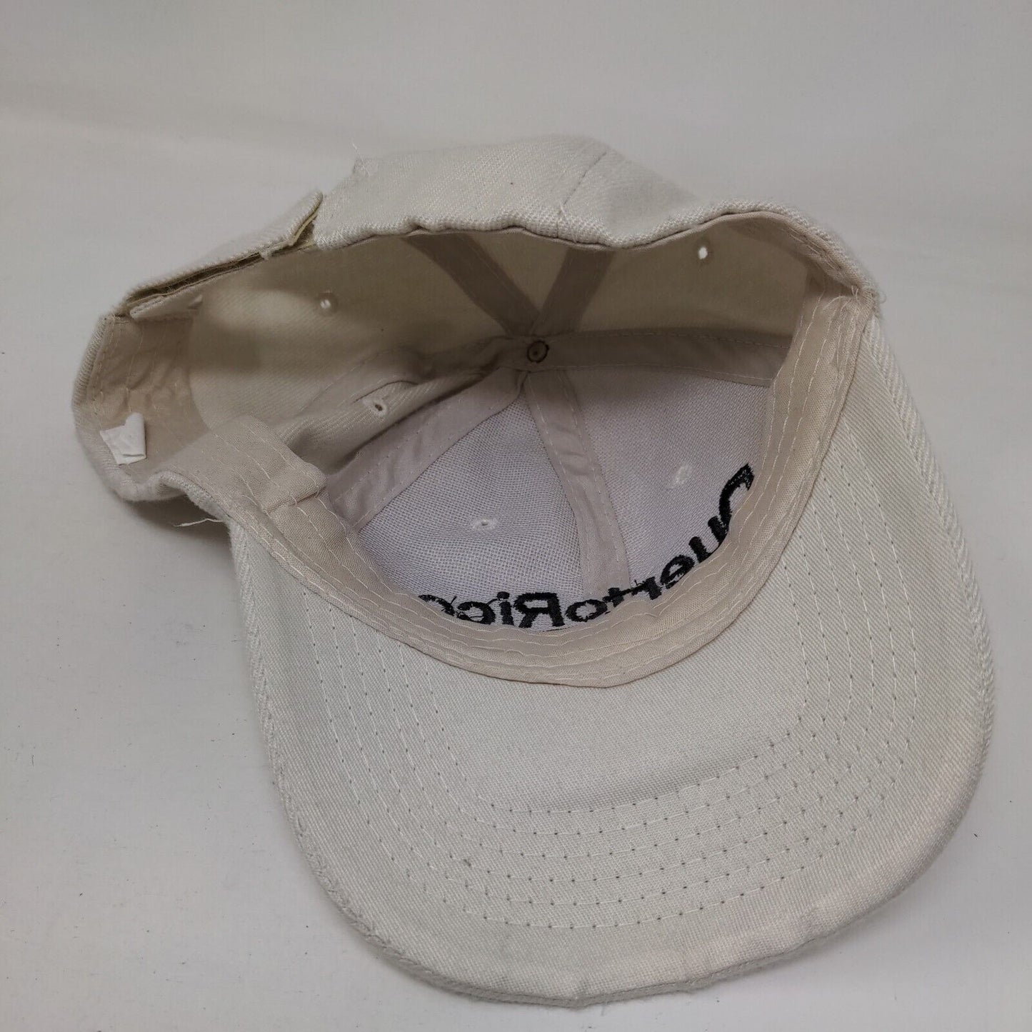 Puerto Rico Strapback Hat Tan One Size Adjustable 6 Panel Embroidered