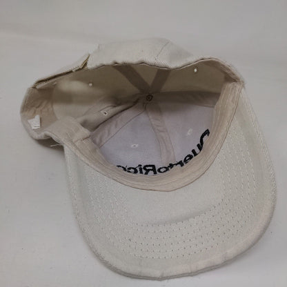 Puerto Rico Strapback Hat Tan One Size Adjustable 6 Panel Embroidered