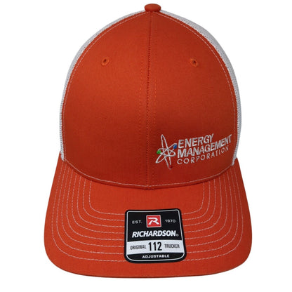 Energy Management Corporation Snapback Trucker Hat Orange OS Mesh Richardson