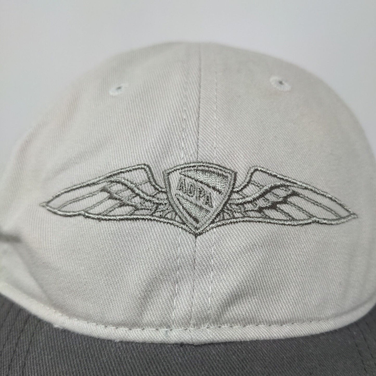 ADPA Men's Slideback Hat Gray Adjustable Embroidered Logo 100% Cotton