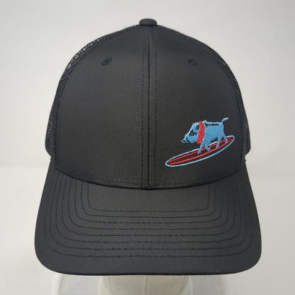 Surfing Blue Pig Snapback Mesh Back Trucker Hat Black One Size Adjustable