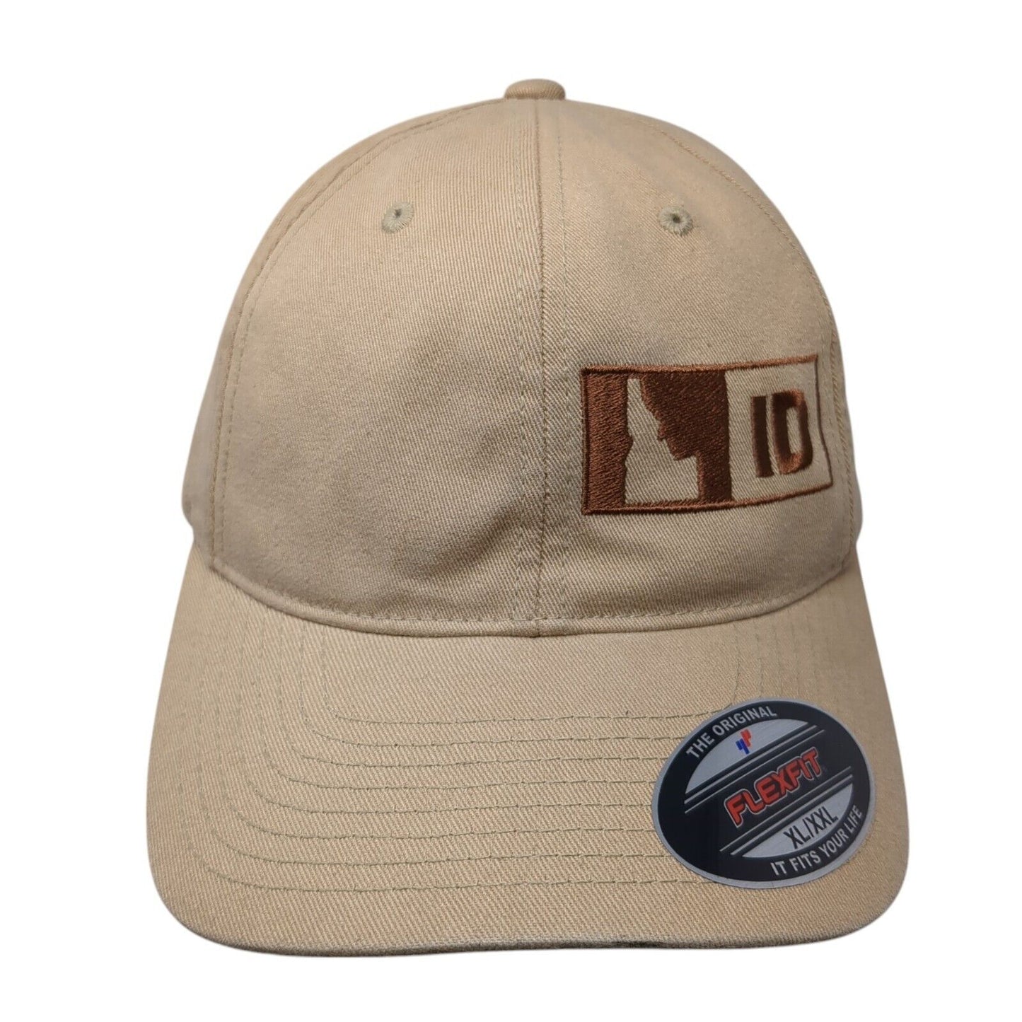 Idaho Fitted Hat Tan XL-XXL Solid Embroidered Stretch Flexfit Yupoong
