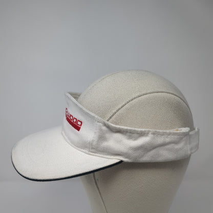 Rockwood Bank Sun Visor Hat White One Size Adjustable Embroidered Nissin