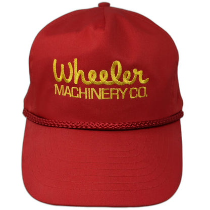 Nissin 5 Panel Red Hat One Size Wheeler Machinery Co Rope Script Embroidery