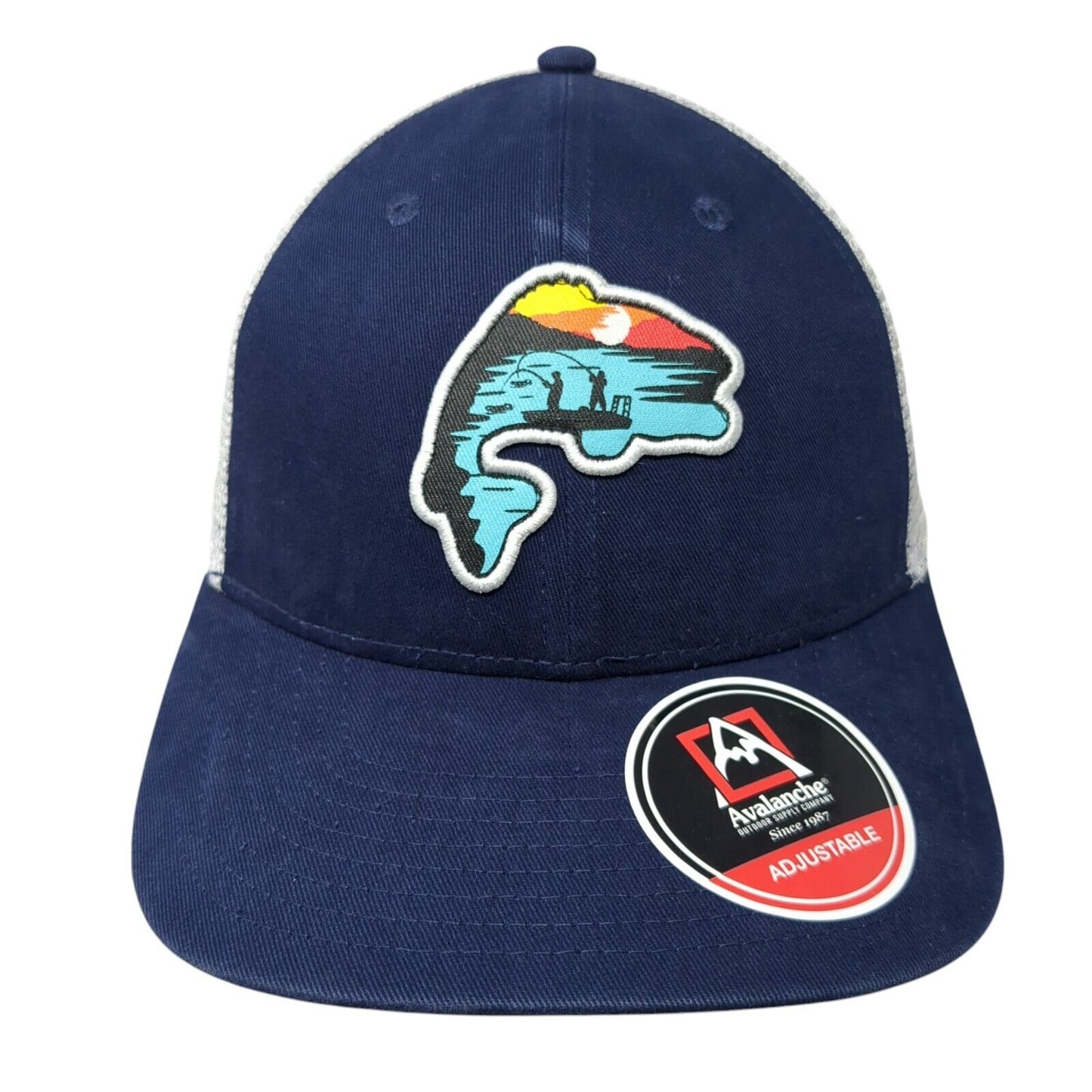 Avalanche Snapback Mesh Back Trucker Hat Blue One Size Adjustable