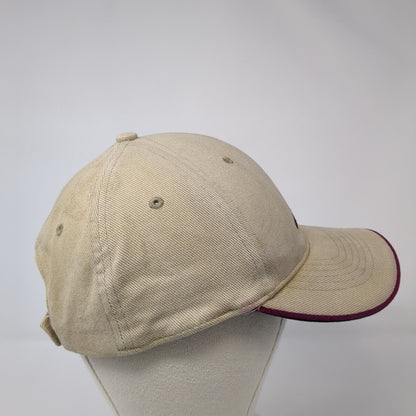 Adidas 3 Stripes Strapback Hat Tan One Size Embroidered Logo 6 Panel