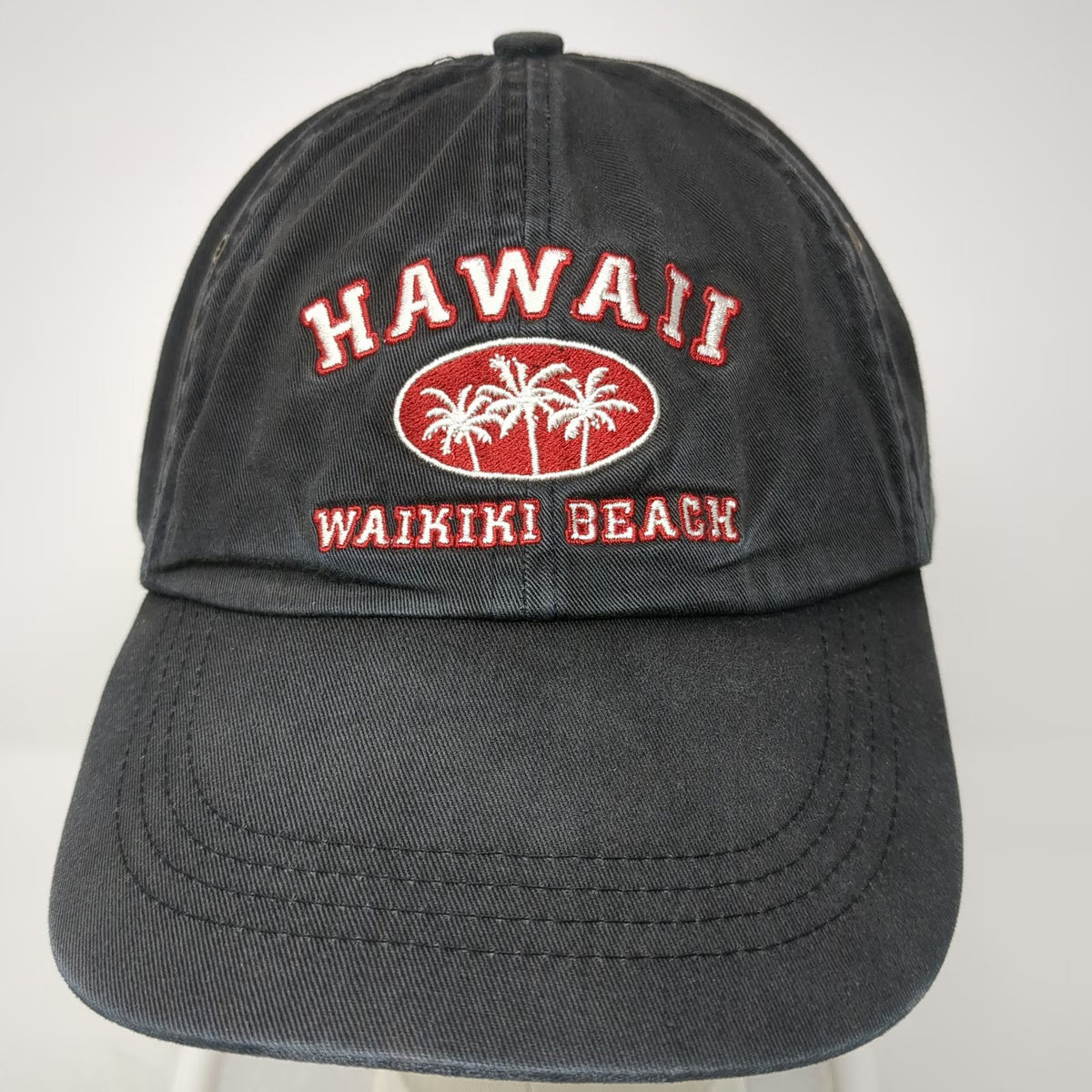 Sansegalo Hawaii Waikiki Beach Palm Tree Black Baseball Cap Hat One Size Cotton