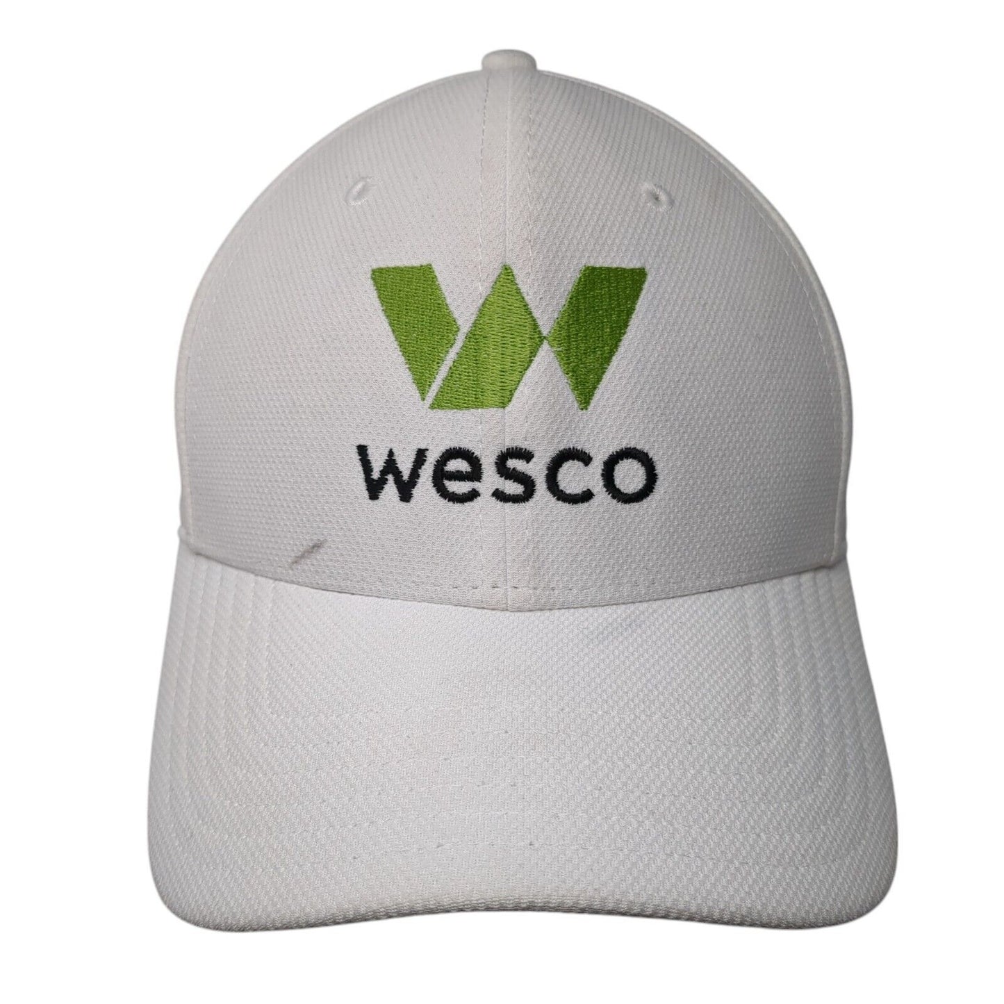 Wesco Fitted Hat White L/XL Embroidered Logo Under Armour Blitzing