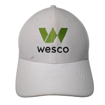 Wesco Fitted Hat White L/XL Embroidered Logo Under Armour Blitzing