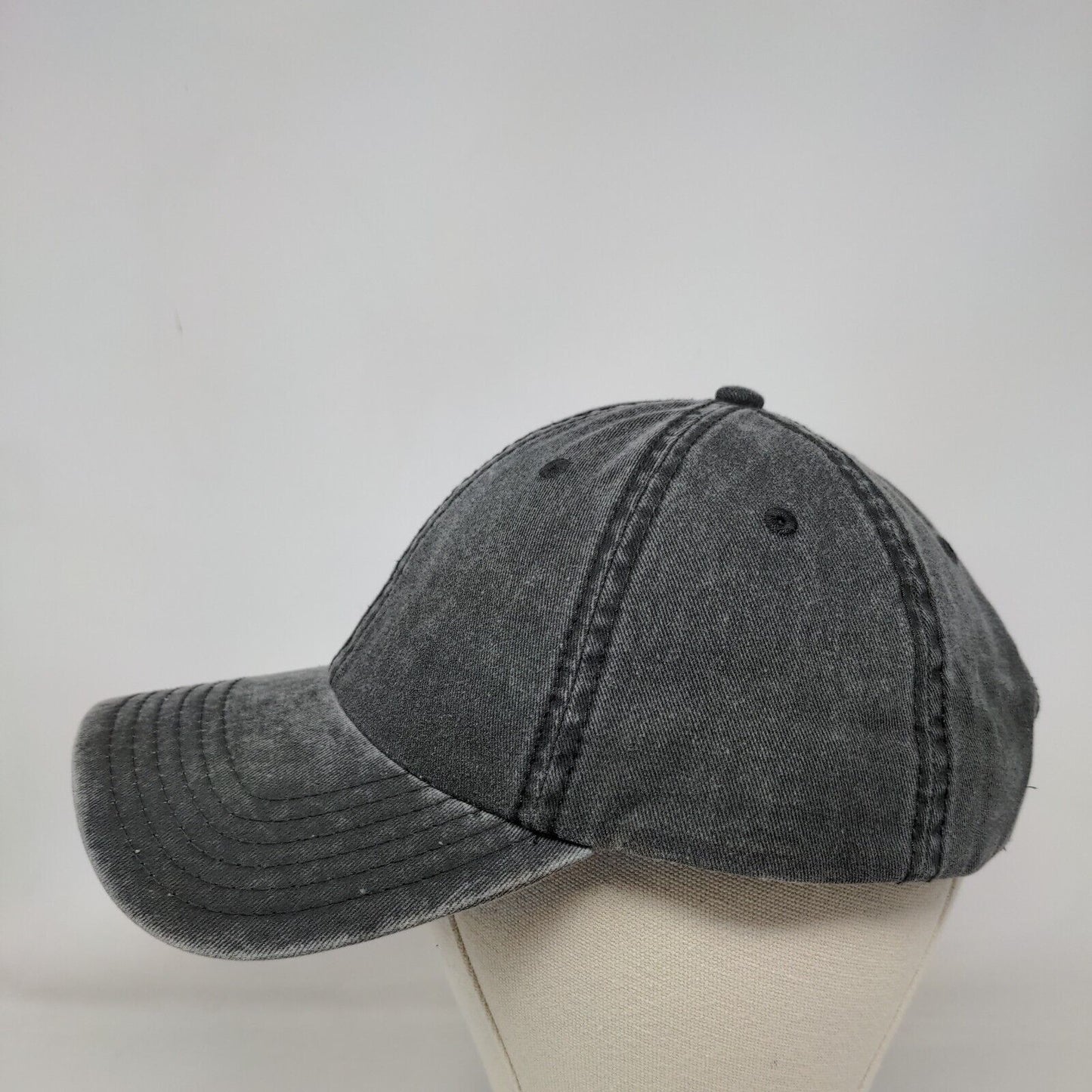 Otto Strapback Hat Gray OSFM Adjustable Vented Holes 6 Panel Blank Cotton