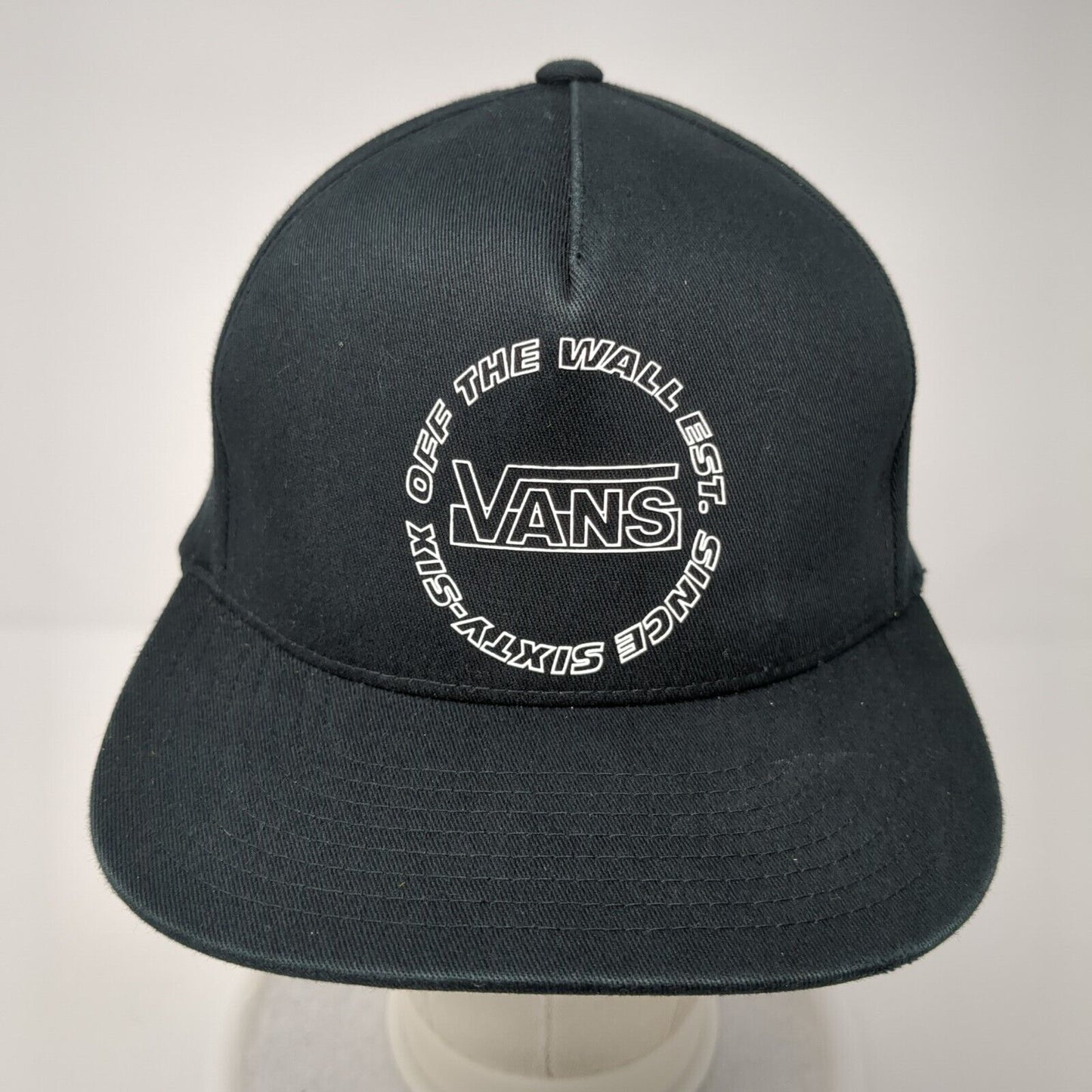 VANS Off The Wall Est. Since Sixty-Six Snapback Hat Black One Size 110 Flexfit