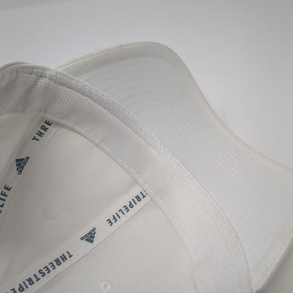 Adidas 3 Stripes Strapback Hat White One Size Solid Stretch Ponytail