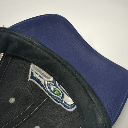 Seattle Seahawks NFL Team Apparel Blue White One Size Trucker Hat Mesh Snapback