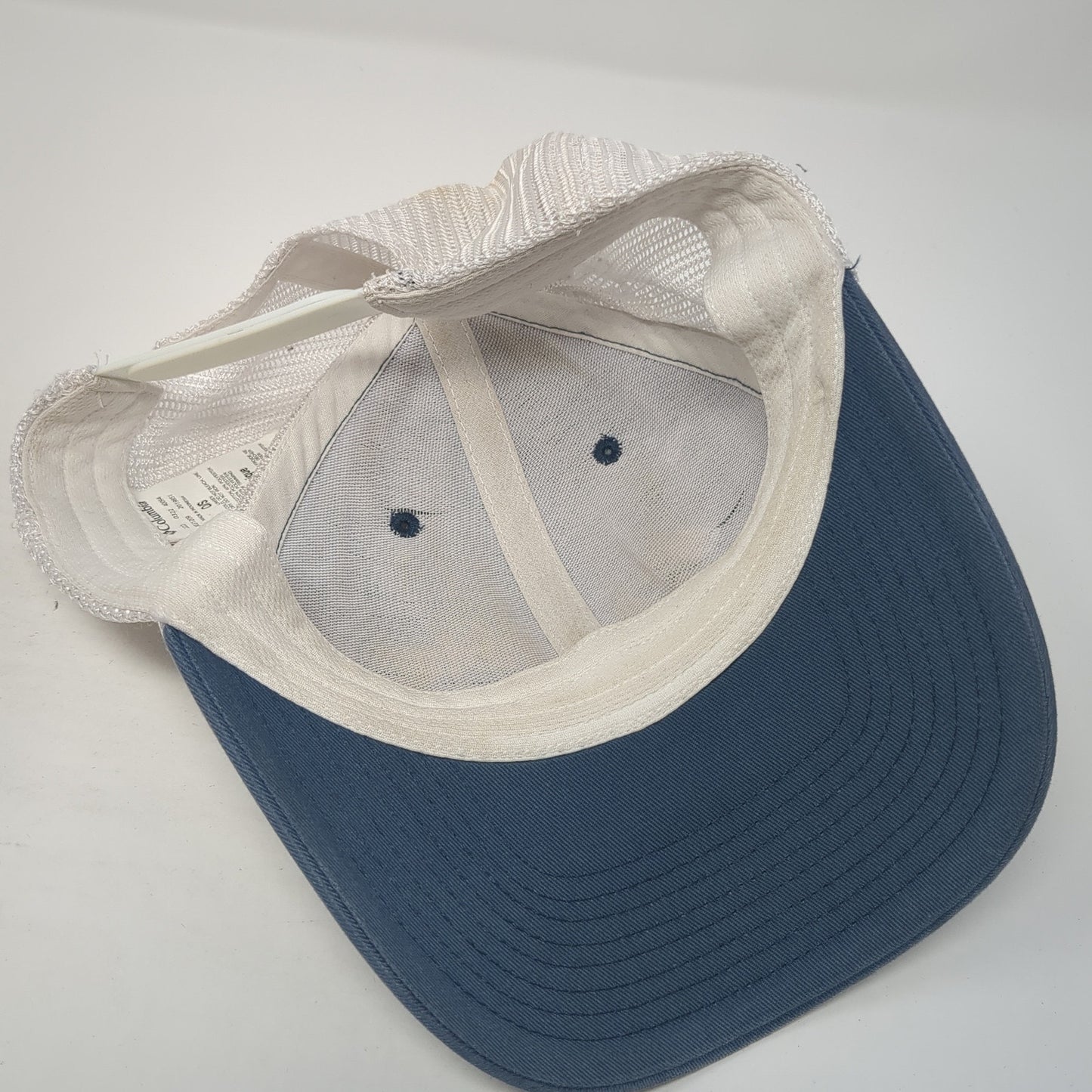 Columbia Logo Snapback Trucker Hat Blue One Size Mesh Back Colorblock