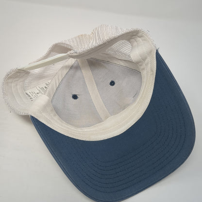 Columbia Logo Snapback Trucker Hat Blue One Size Mesh Back Colorblock