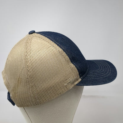 Union Resource Marketing Baseball Cap Blue Beige One Size Mesh Back Denim Hat