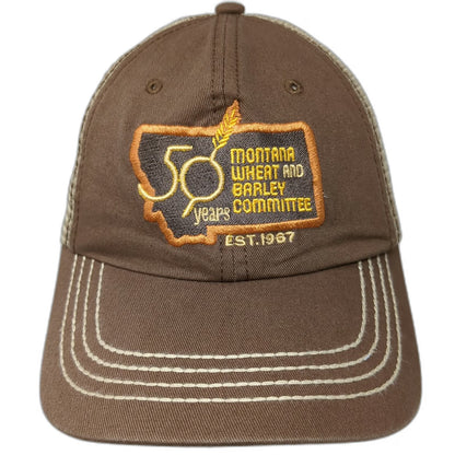 Montana Wheat Barley Committee 50 Years Brown One Size Baseball Cap Mesh Hat