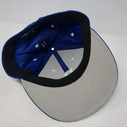 B Skull And Crossbones Fitted Hat Blue Medium Embroidered The Game