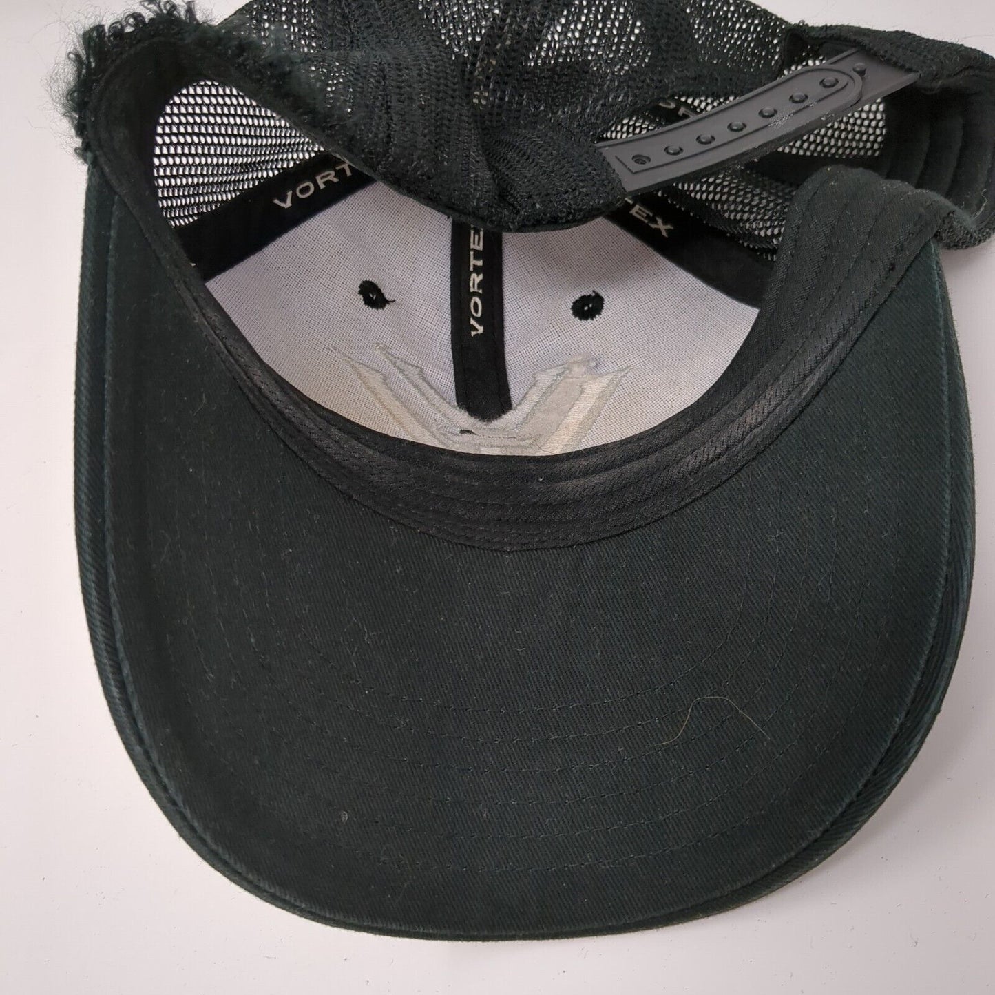 Vortex Snapback Trucker Hat Black One Size Adjustable Embroidered Mesh Back