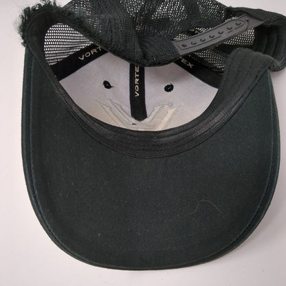 Vortex Snapback Trucker Hat Black One Size Adjustable Embroidered Mesh Back