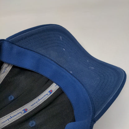 Champion Fitted Hat Blue L/XL Embroidered Solid 6 Panel Vent Holes
