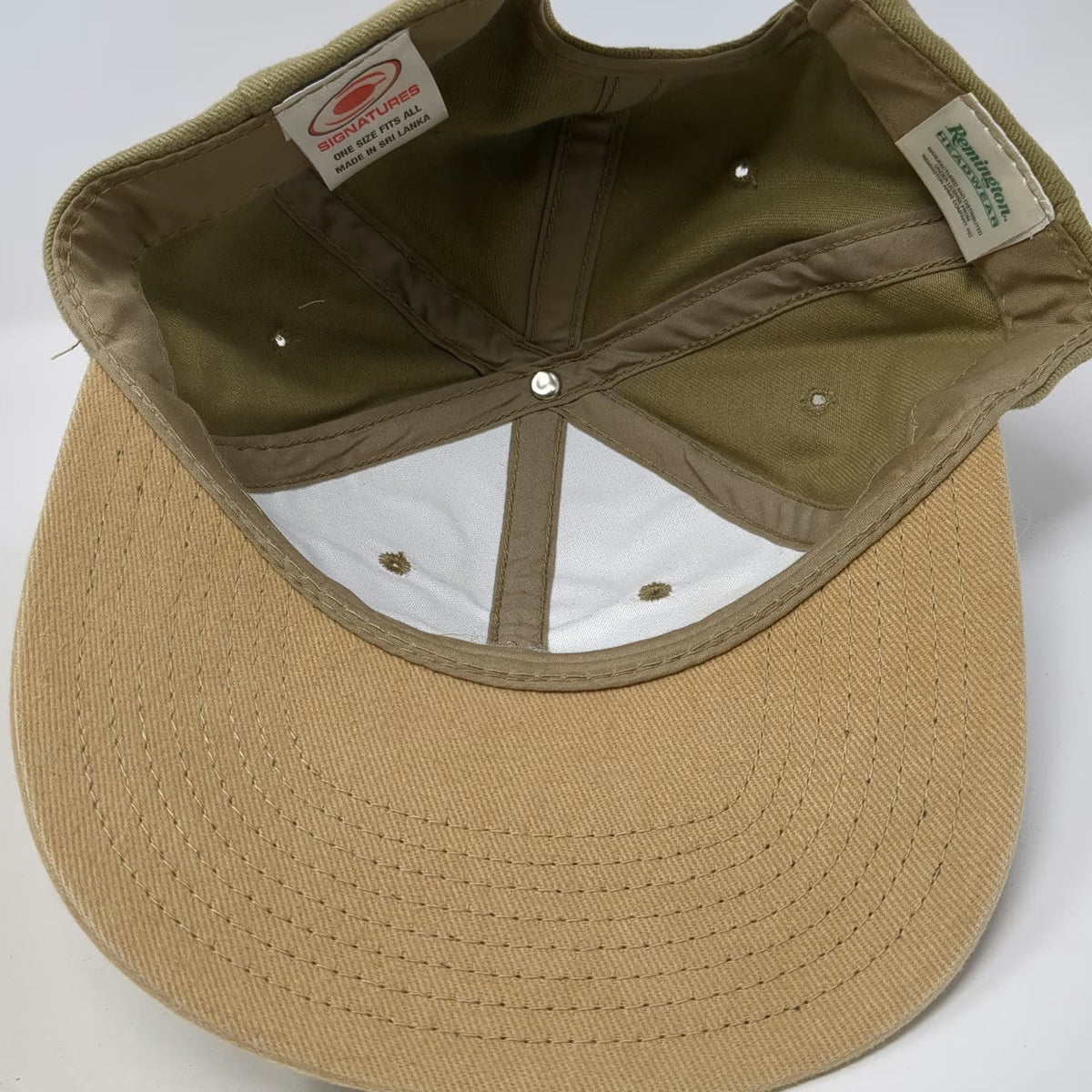 Remington Arms Baseball Cap Brown One Size Slideback Piped Brim Logo Hat