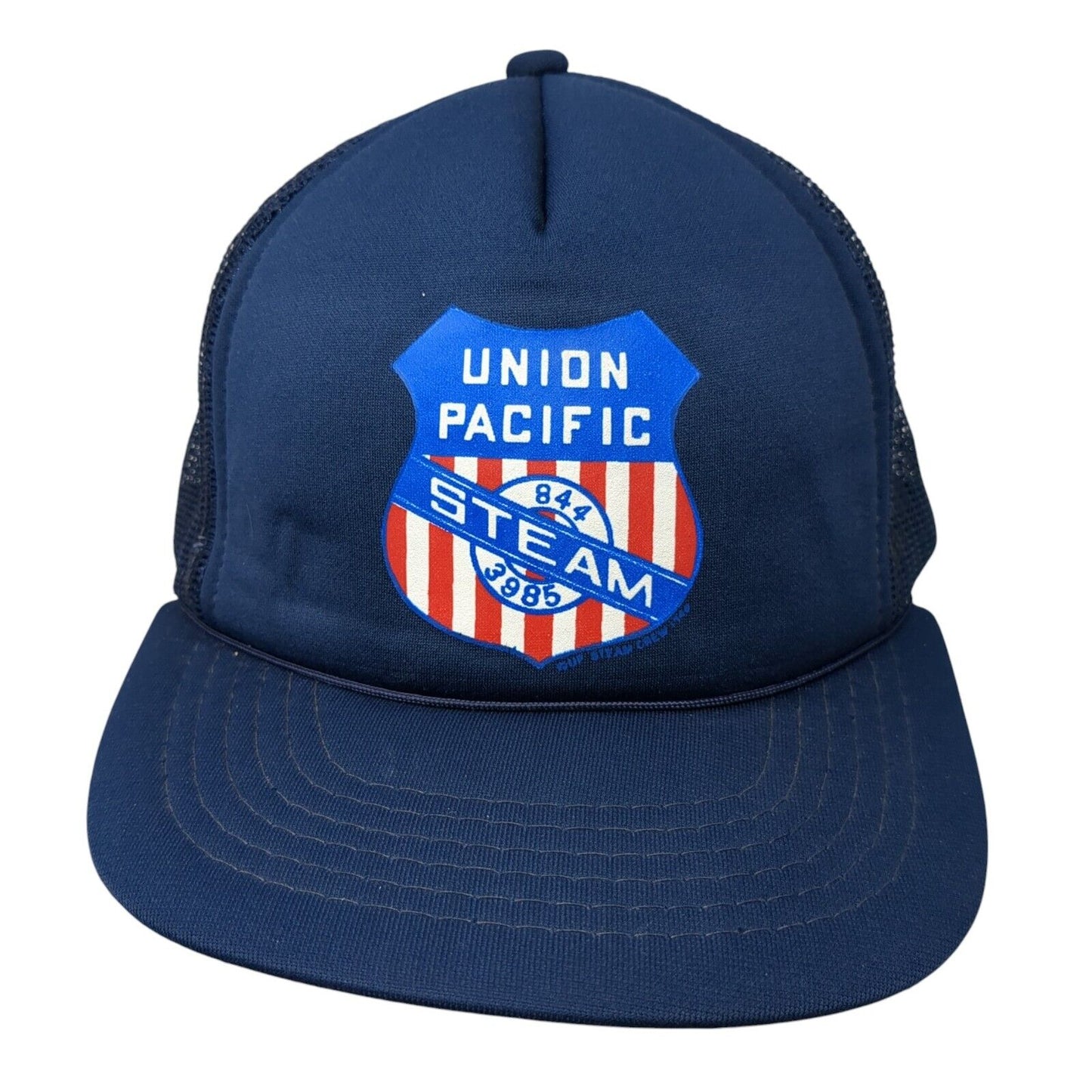 Union Pacific Steam Snapback Rope Trucker Hat Blue OSFA Mesh Back