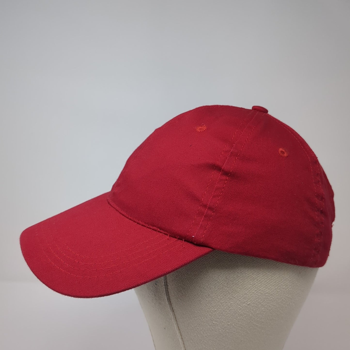 Unbranded Strapback Hat Red One Size Adjustable Solid Casual Blank