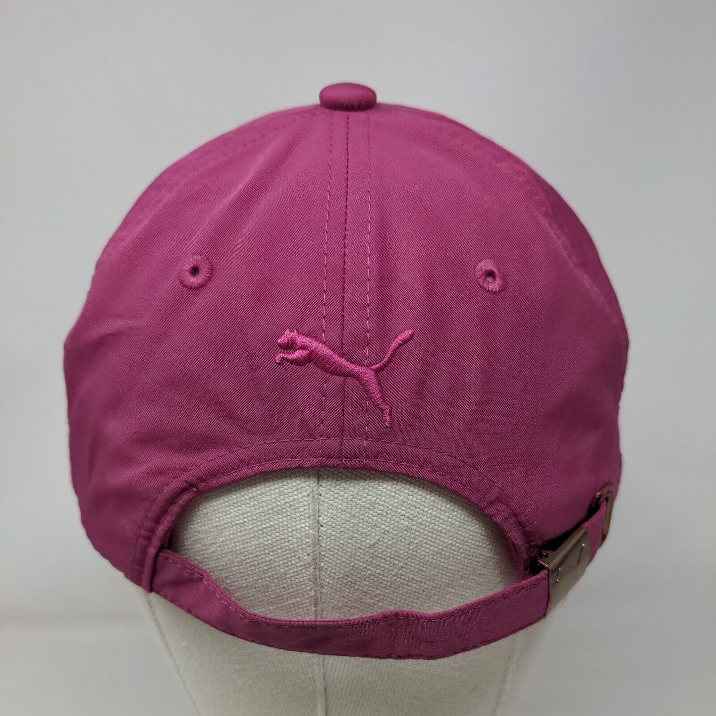 PUMA Gold Metal Cat Slideback Hat Pink OSFA Adjustable Solid 6 Panel